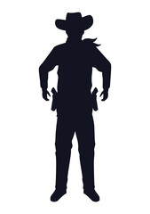 cowboy figure silhouette standing character
