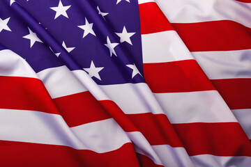 Closeup of American flag background