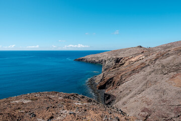 Arid mountains next to the sea