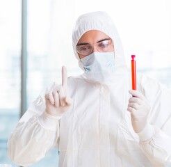 Male chemist working in lab