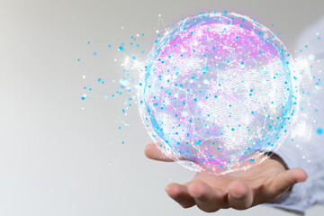 Global digital connections with technology.