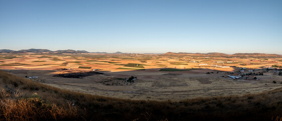 Panoramic picture of Castilla La Mancha views. Spain.