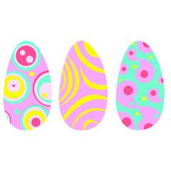 Easter eggs with a pattern, abstraction