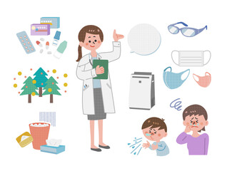 様々なアレルギー原因と女医と患者