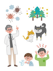 様々なアレルギー原因と医者と患者