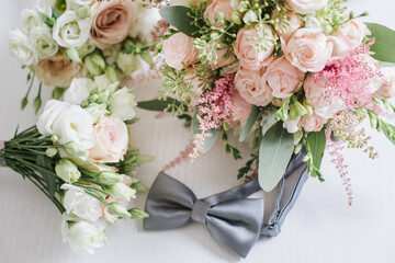 Wedding groom bouquet and men accessories