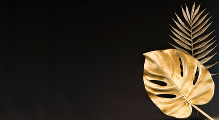 Golden tropial leaves