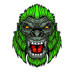 Angry gorilla head. 
