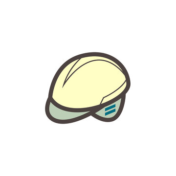 Hard Hat Or Bump Cap Vector Icon. That Is Type Of Helmet Component Of Personal And Protective Equipment (PPE). For Industrial Or Construction Site To Protect Head From Injury Due To Falling Object.