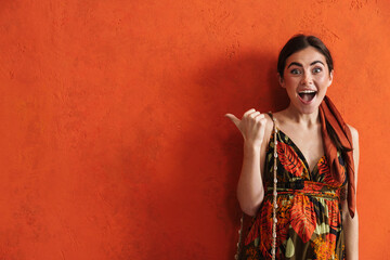 Fototapeta premium Beautiful happy young woman in summer dress