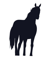 horse black silhouette isolated icon