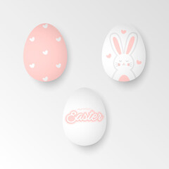 easter eggs collection, cute design of easter eggs vector illustration