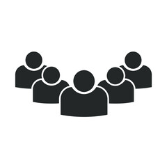 Team business meeting with teamwork and collaboration flat vector icon for apps and websites