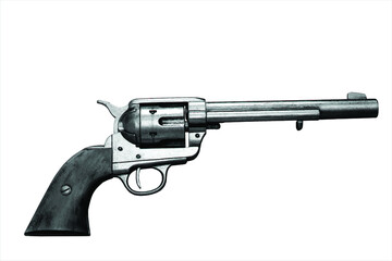 old west revolver vector