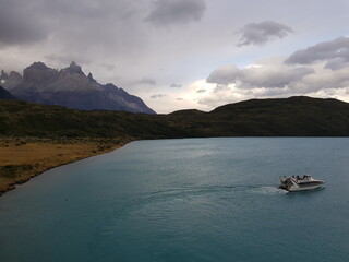 Ferry in Torres del Paine at the Paine Grande refugio