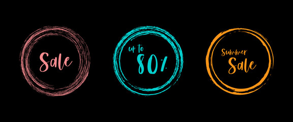 Set of sales sign in gradient for marketing and advertisement	