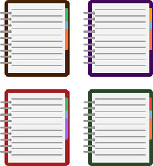 Vector illustration set of a notebook for taking notes