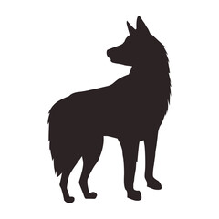cute dog pet mascot silhouette