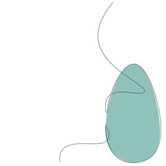 Easter egg drawing on white background, vector illustration