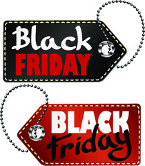 Black Friday tags with a chain  
