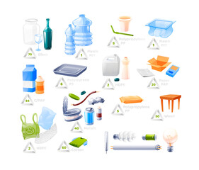 Recycle and reuse. Different types of garbage