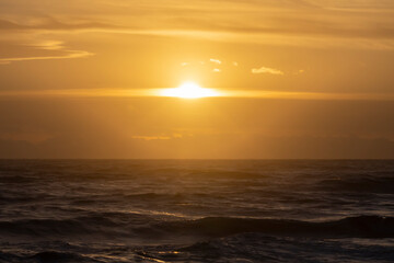 Italy Tuscany Grosseto Maremma natural park, Marina di Alberese, sunset over the stormy sea
