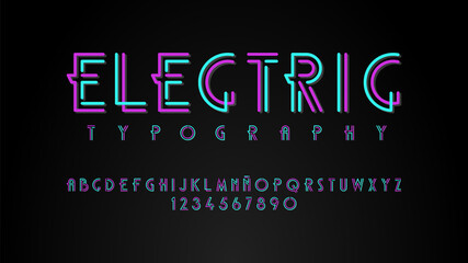 Modern typography with beautiful lines effect	
