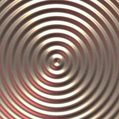 mandala in white metal. symmetrical circles extending from the center.