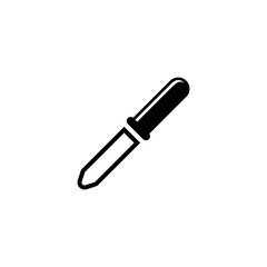 Mediacal Pipette, Lab Dropper Picker. Flat Vector Icon illustration. Simple black symbol on white background. Mediacal Pipette, Lab Dropper Picker sign design template for web and mobile UI element.