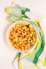 Chickpea salad with raw vegetables
