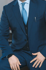 businessman in blue suit