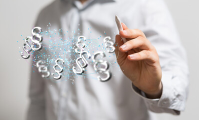 Lawyer and advocate on-line law services concept.