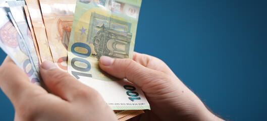 euro finance  money - Banknotes of the  european  union. - obrazy, fototapety, plakaty