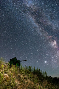 cannon on the background of the night sky