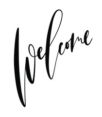 Welcome elegant calligraphy design element for greeting sign.