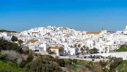 Fototapeta na wymiar the historic whitewashed Andalusian village of Vejer de la Frontera