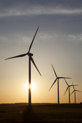 wind turbine at sunset