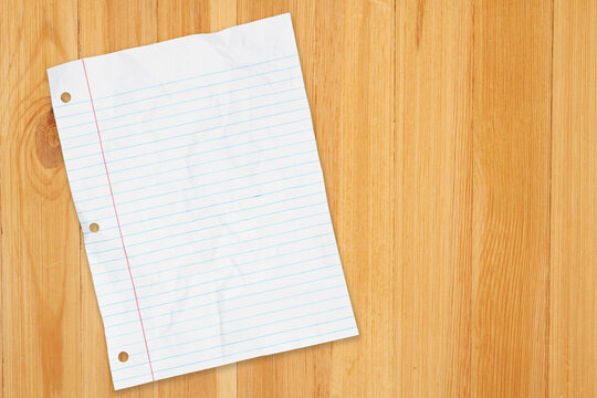 Blank Lined Paper On Table