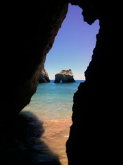 
sea ​​view from the cave