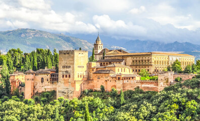 Fototapeta na wymiar Granada Alhambra Altstadt