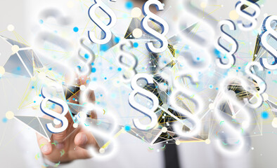 Symbol of Law and Justice - Paragraph / section sign - 3D Rendering