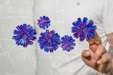 Coronavirus abstract background. Medical Genetics Bacteriological Microorganism..