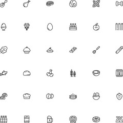 icon vector icon set such as: rye, mixing, device, salty, fork, round, bowl, hot, holiday, rigate, roast, spighe, froth, silver, bean, linear, decoration, ale, hand drawn, thin, shellfish, slice