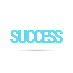 Blue word success. The concept of achievement, goals. Vector isolated illustration.