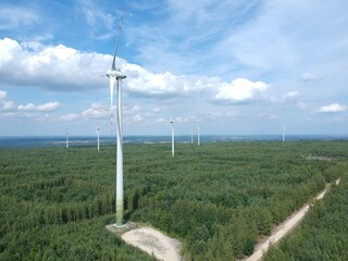 wind turbine on a hill