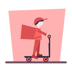 delivery by Kick scooter 2d. there is room for text