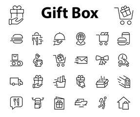 PIZZA DELIVERY, and Food Icon Set Vector thin line, contains courier, home delivery, food ordering, fast transport, drone, ship, car, editable stroke. ICONS circuits