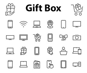 SMART devices and gadgets linear icons set, vector, contains icons computer, camera, laptop, phone, web devices, electronic appliances, and much more. Editable stroke