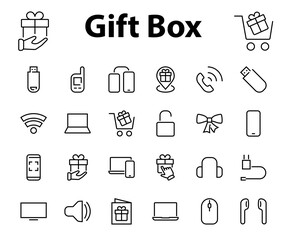 A set of smart devices and gadgets, computer hardware and electronics. Electronic devices icons for web and mobile vector lines. computer, telephone. Editable stroke. 48x48 pixels