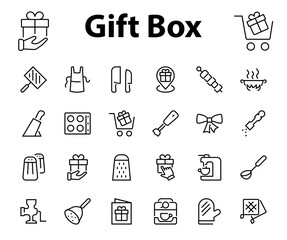 KITCHEN ICON Cooking process, Kitchen tools, Icon set, thin line vector has a blender, oven, knife, grater, barbecue, apron, barbecue, grill, coffee machine, kitchen glove, Editable stroke